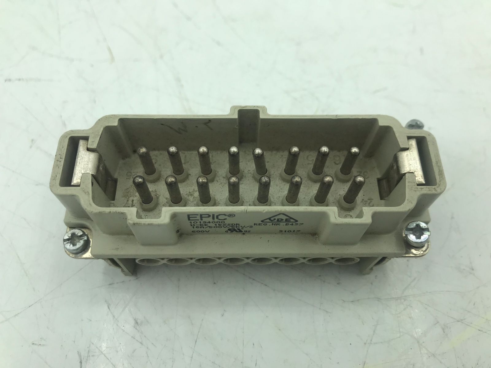 Used LAPP EPIC H-BE 16 SS DR Male Insert 16+PE 16A 600V Screw Terminal - Image 2