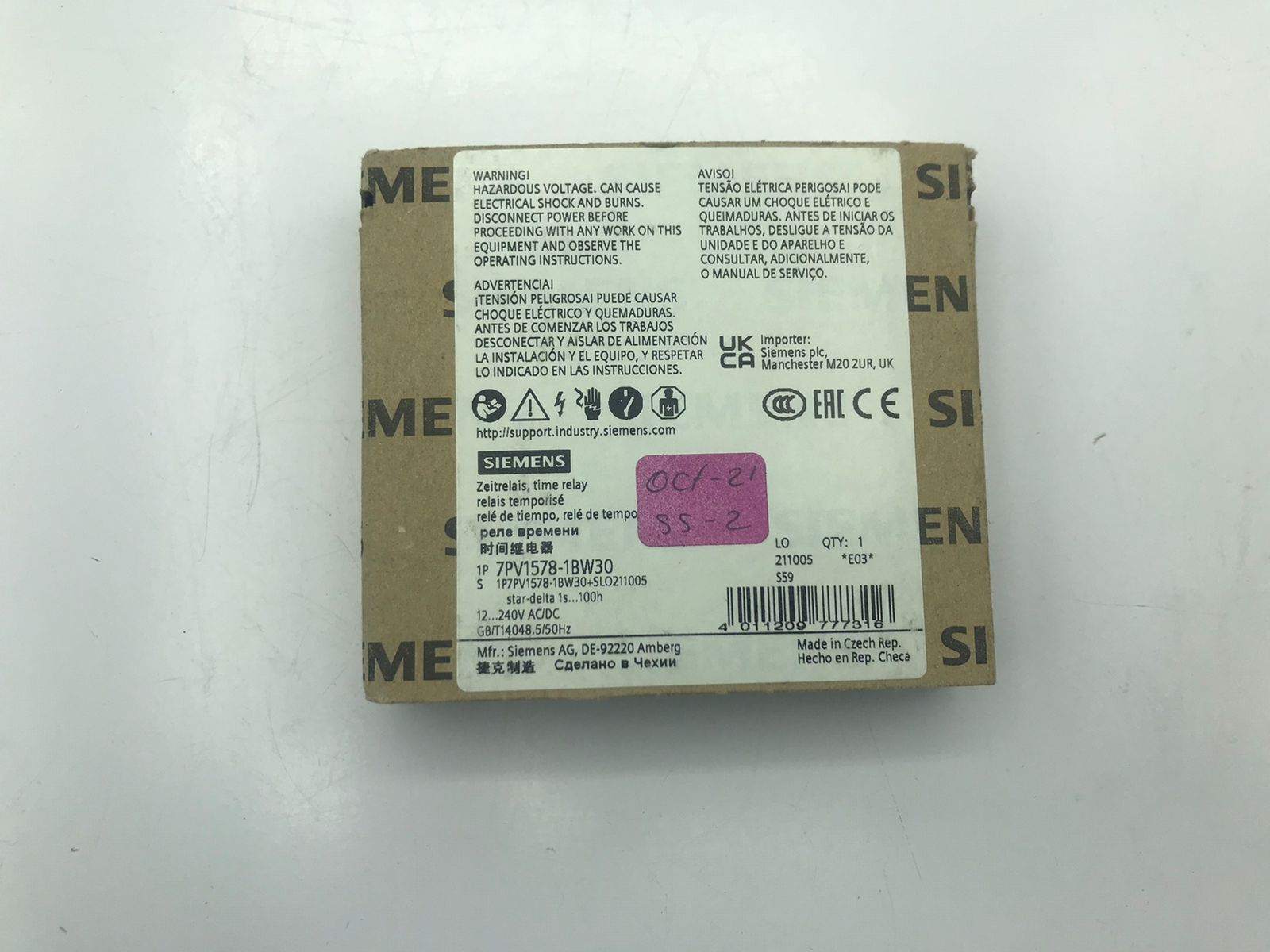 7PV1578-1BW30 SIEMENS TIME RELAY STAR-DELTA