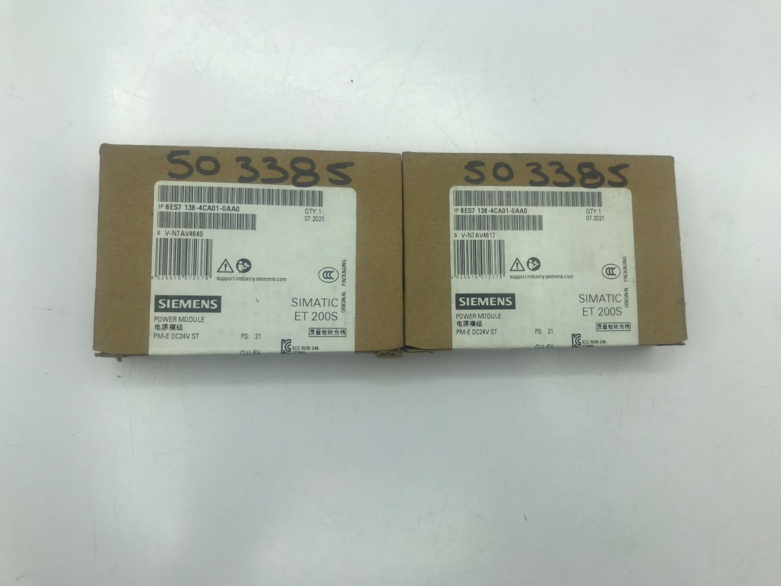 Siemens PACK 2 X 6ES7 138-4CA01-0AA0 2AO PM-E DC24V ST ET200S