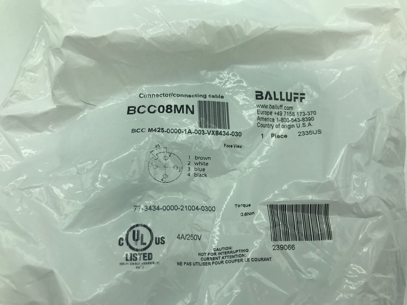 BALLUFF BCC08MN BCC M425-0000-1A-003-VX8434-030 cable &LL