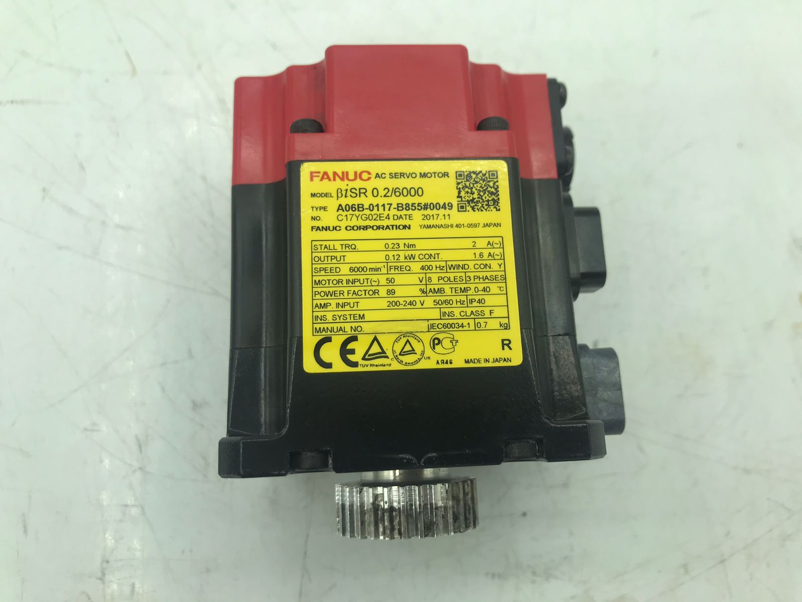 Used FANUC A06B-0117-B855#0049 AC Servo Motor – FANUC J6 AXIS