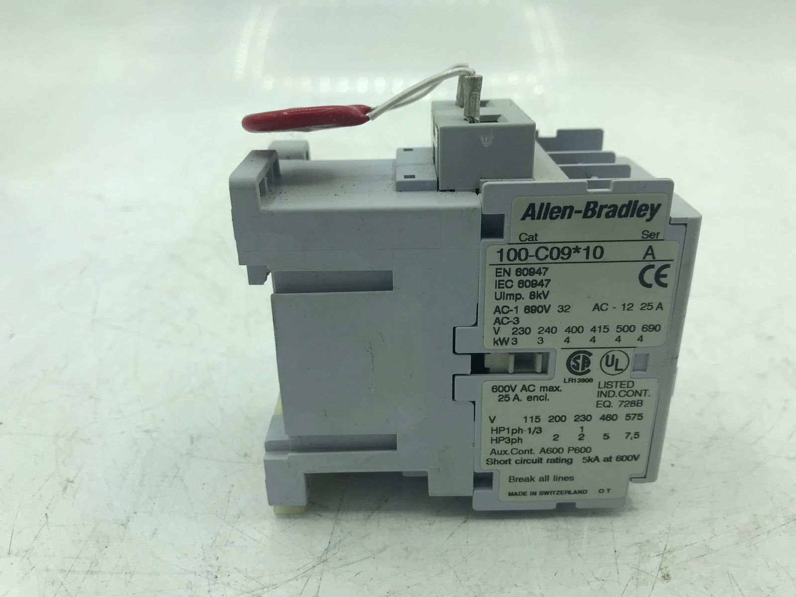 AB 100-C09*10 Contactor 3-Pole 9A 600V IEC Used Tested Motor Control