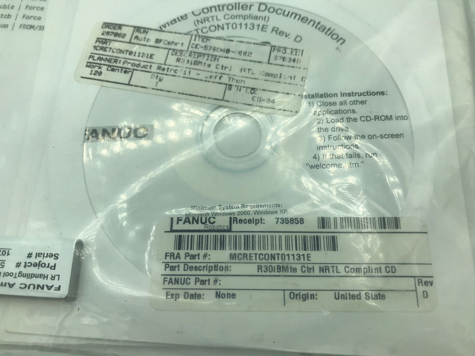 FANUC MCRETCONT01131E R-30iB Mate V8.30 Controller Assembly
