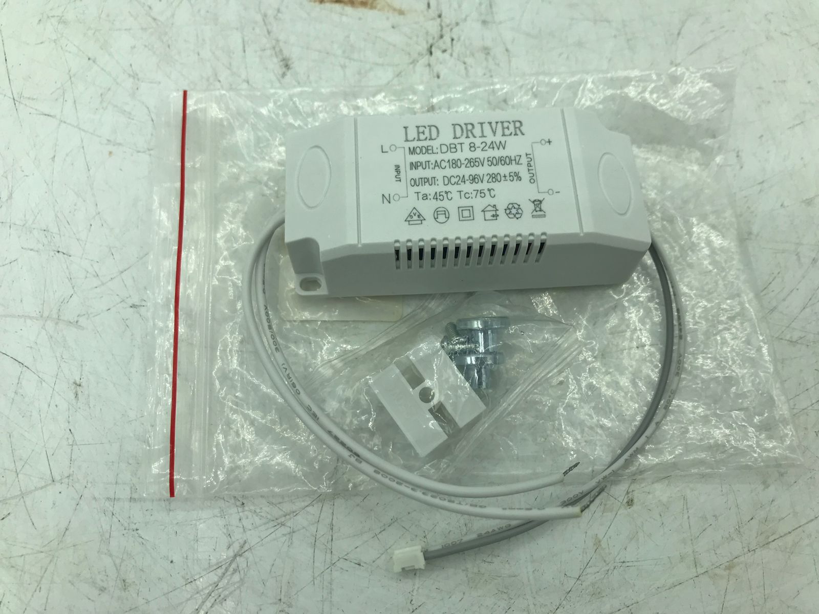 DBT LED Driver 8-24W Constant Current 300mA 24-96V AC85-265V Lamp Transformer NWOB