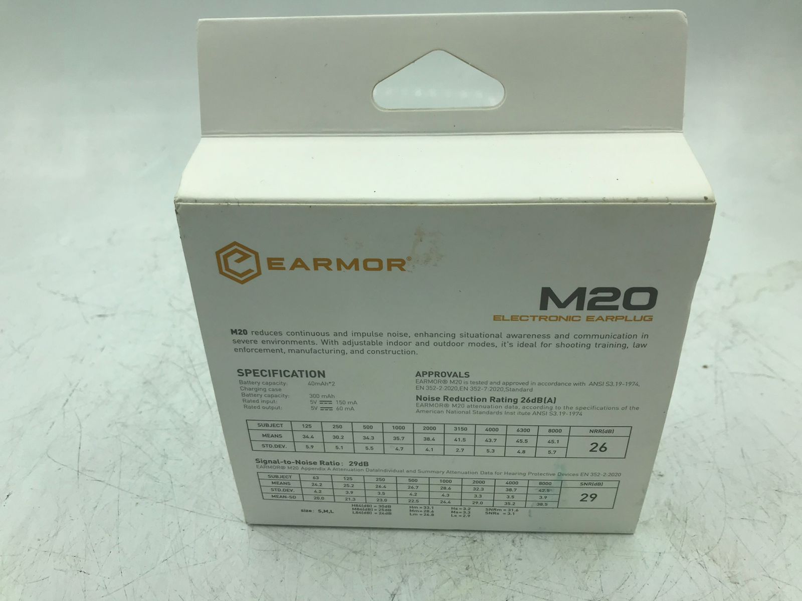 EARMOR M20-FG Electronic Earplugs Tactical Hearing Protection NIB Noise Reduction