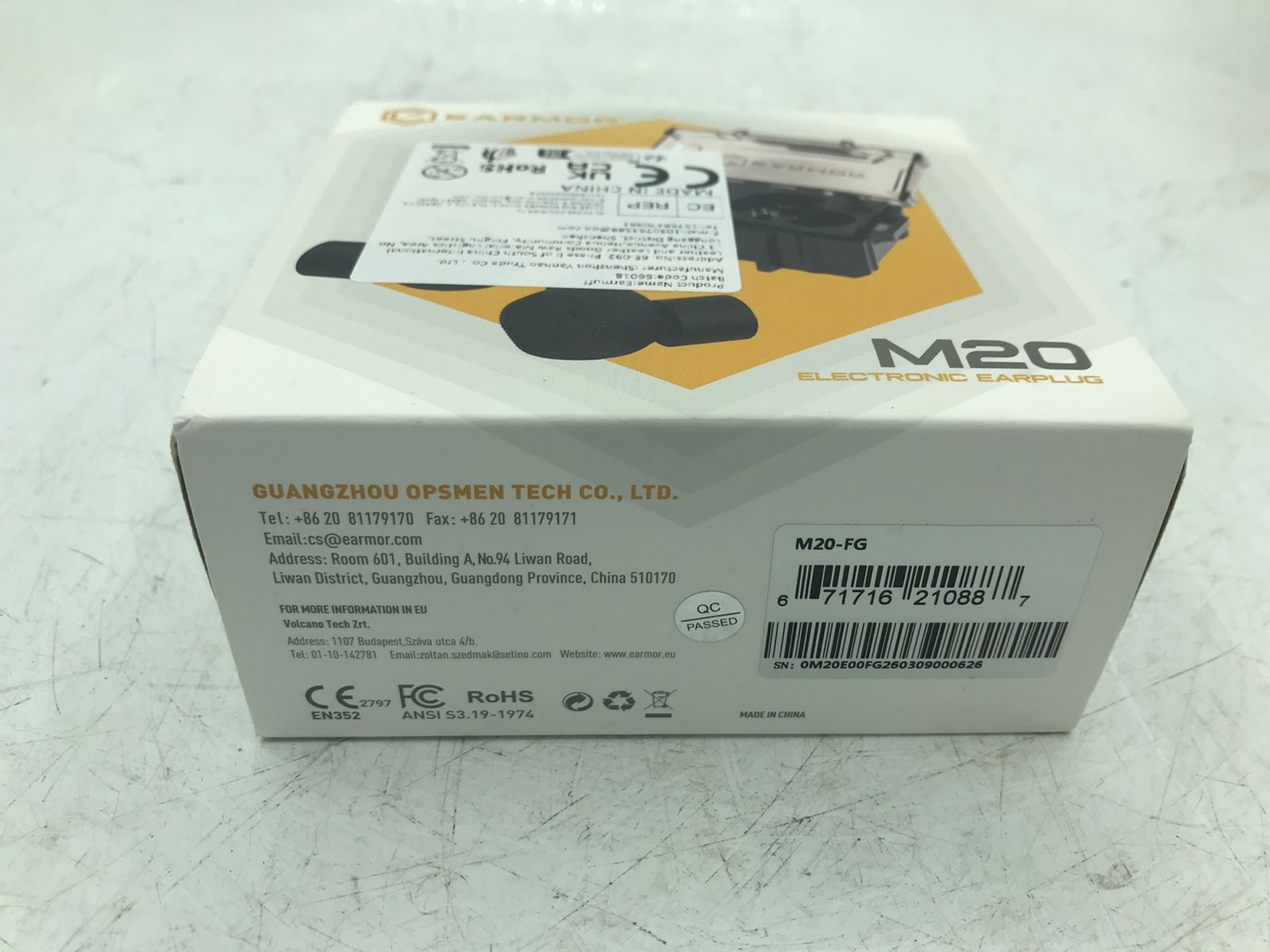 EARMOR M20-FG Electronic Earplugs Tactical Hearing Protection NIB Noise Reduction