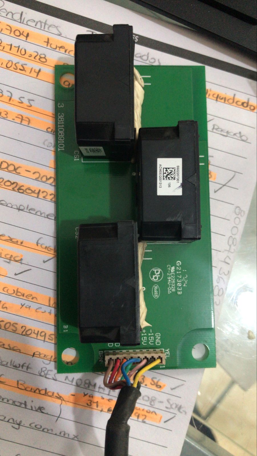 Delta 3811089101 Inverter Hall Current Sensor Plate Board VFD-B VFD-F/G USED
