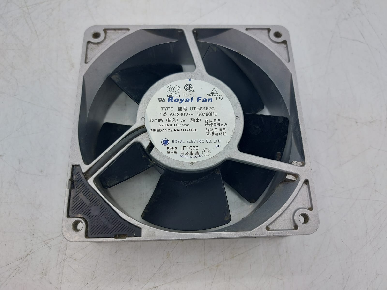 Royal Fan UTHS457C AC 230V 20/18W 50/60Hz Industrial Axial Cooling Fan Used Tested