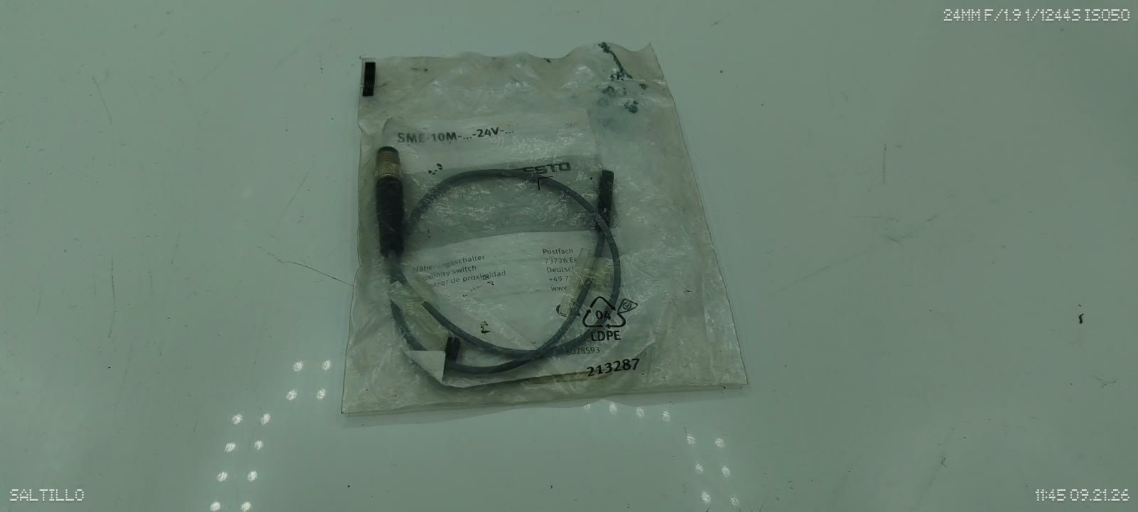 FESTO SME-10M 24V Proximity Switch Sensor with Cable and Connector