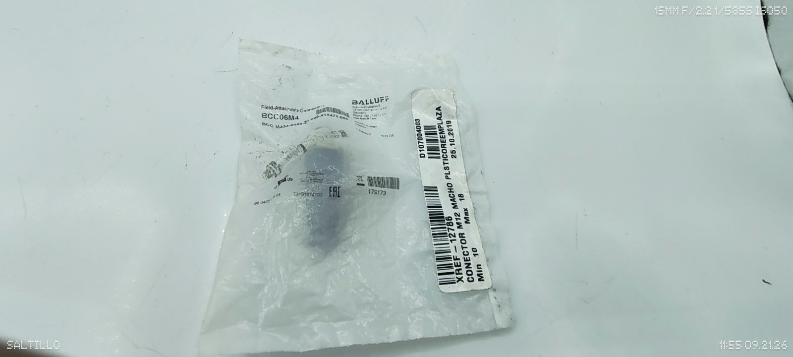 BALLUFF BCC06M4 BCC M434-0000-2A-000-41X475-000 M12 4-Pin Male Connector - Image 3