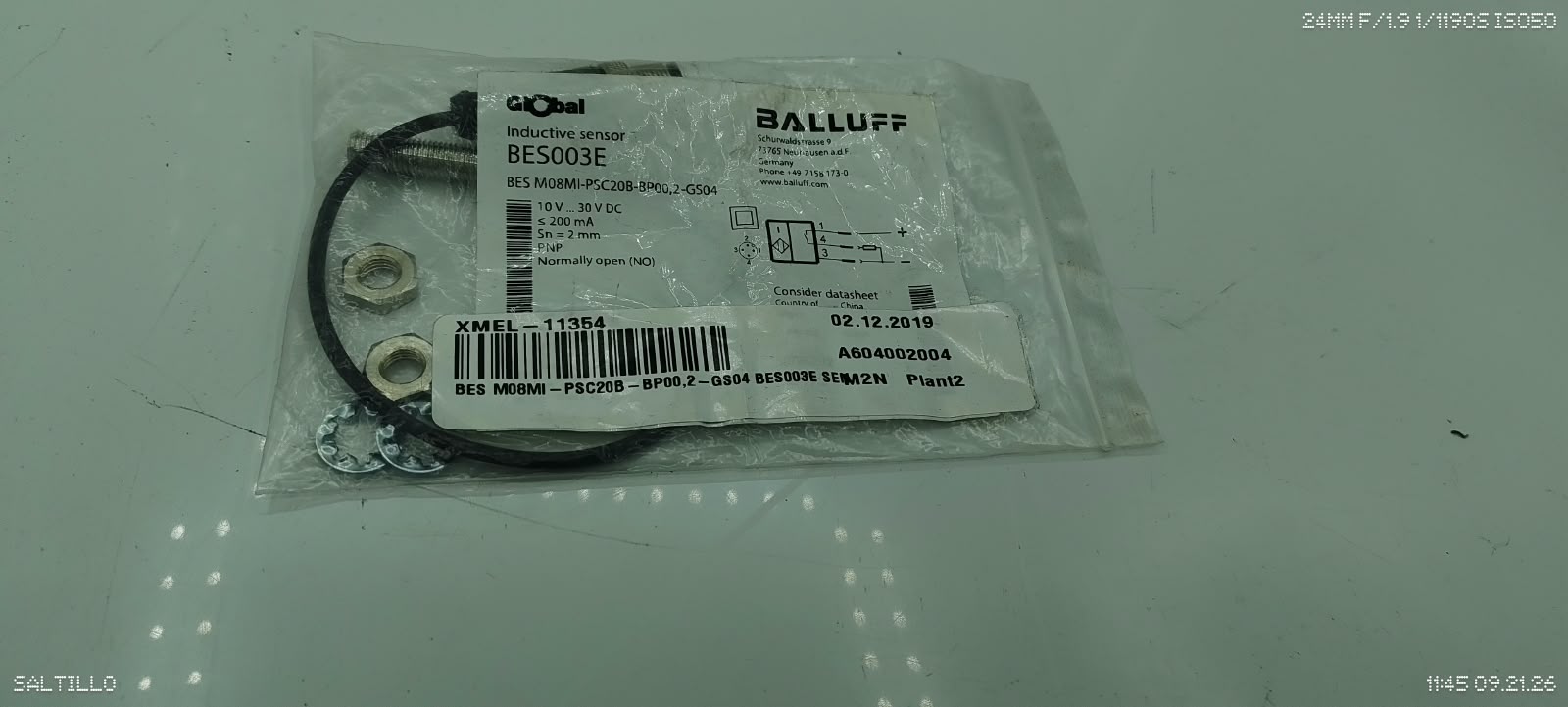 BALLUFF BES003E BES M08MI-PSC20B-BP00,2-GS04 Inductive Sensor M8 PNP NO 2mm - Image 2