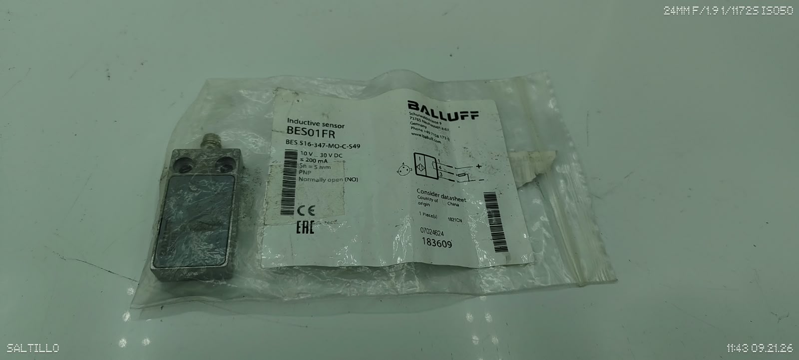 BALLUFF BES01FR BES 516-347-MO-C-S49 Inductive Proximity Sensor PNP NO 5mm - Image 3