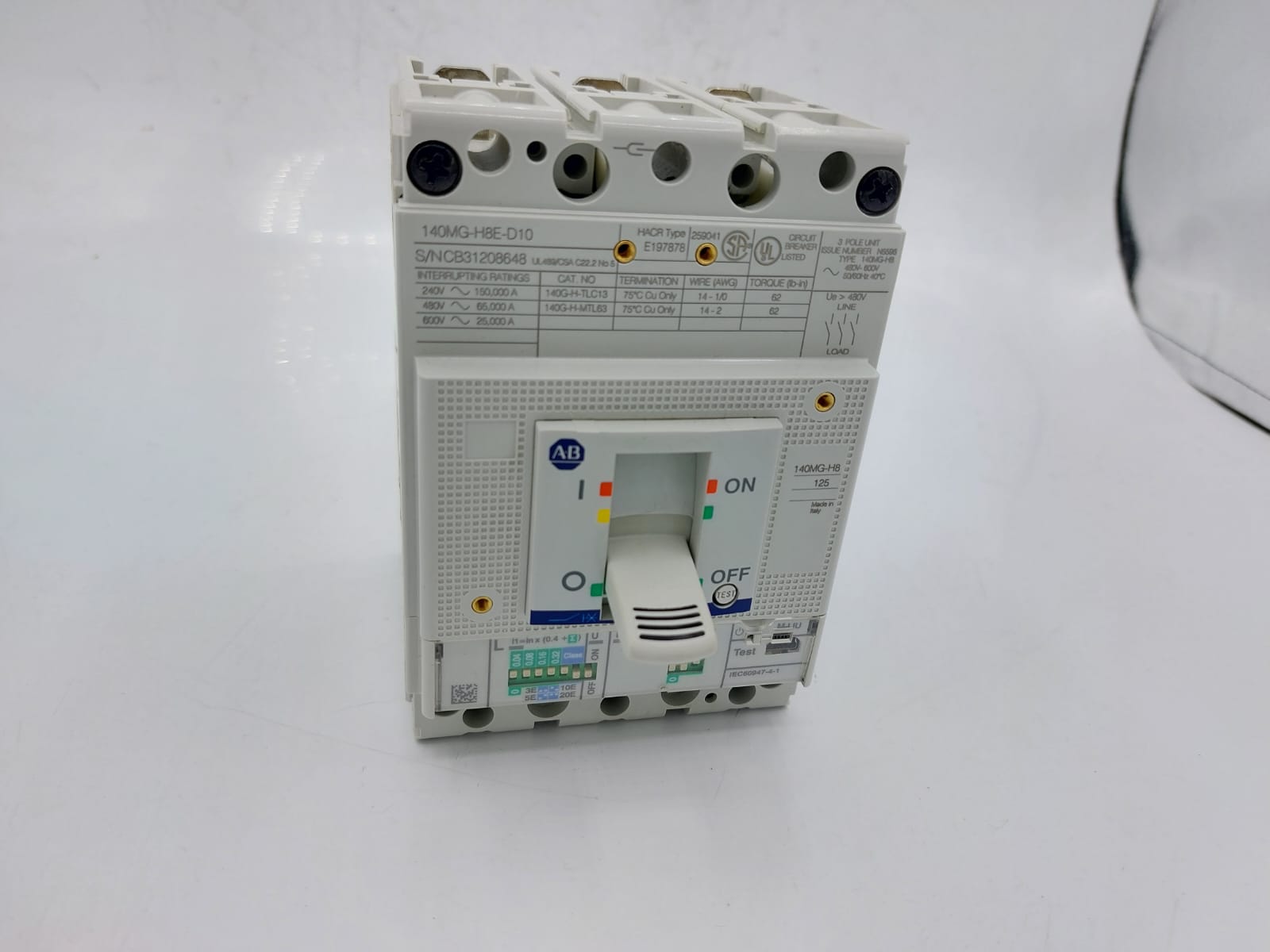 Allen Bradley 140MG-H8E-D10 Motor Protection Circuit Breaker 100A 3 Pole 65kA - Image 2