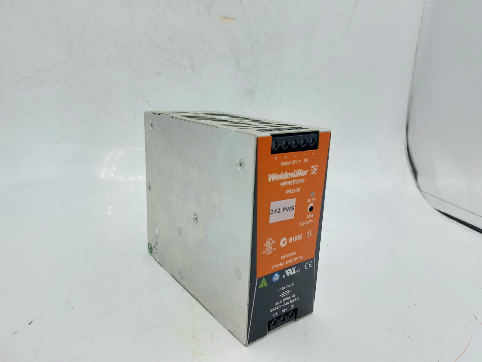 Weidmuller 8951360000 PRO-M CP M SNT 250W 24V 10A Power Supply Used