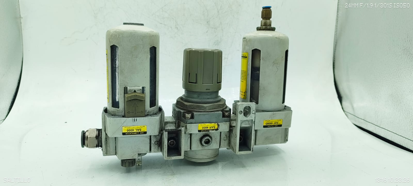 SKP SAF4000D SAR4000 SAL4000 Air Filter Regulator Lubricator FRL Assembly Used - Image 4